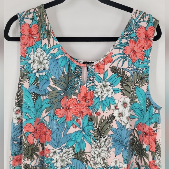Talbot's Floral Dress Size 2X Elastic Waist Womens Pull Over Sleeveless - Picture 3 of 9